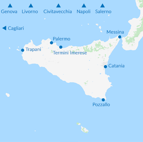 Traghetti per la Sicilia - tutti i porti